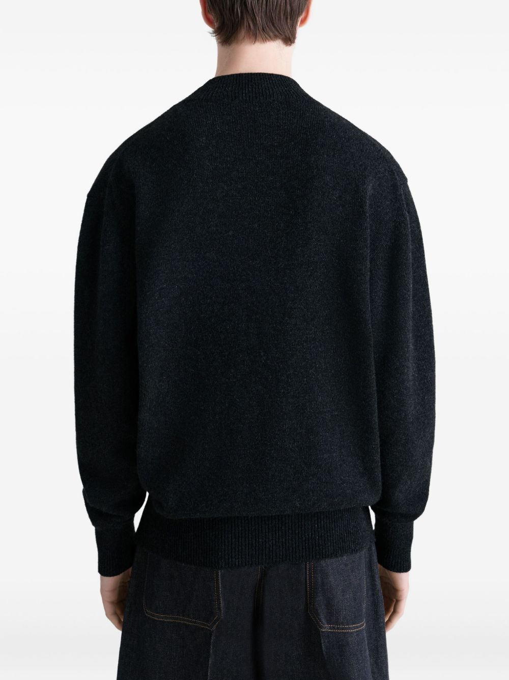 mock-neck ribbeed sweater - 4