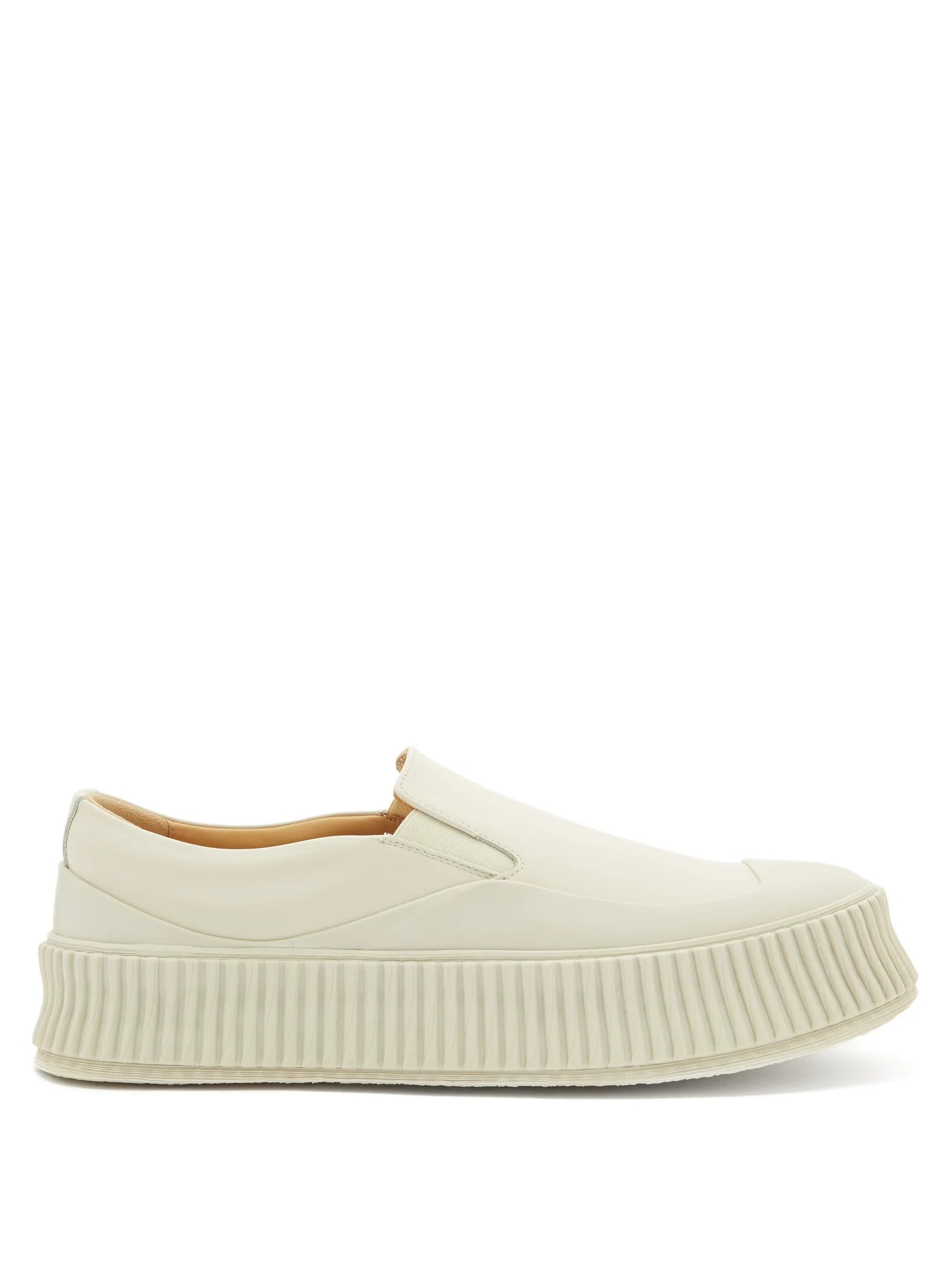 Ribbed-sole slip-on leather trainers - 1