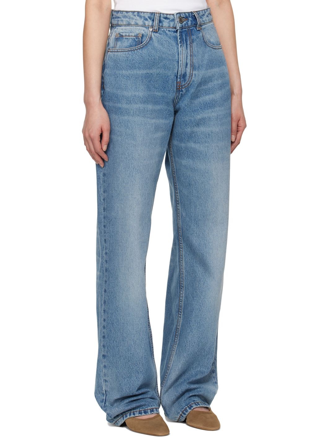 Blue Cotton Large Fit Jeans - 2