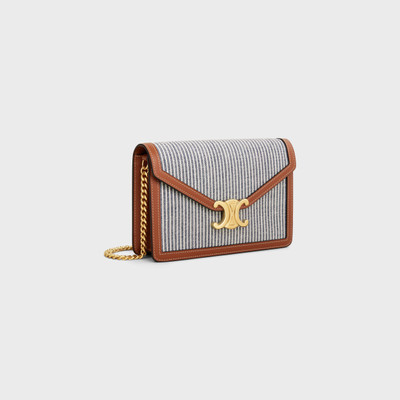 CELINE WALLET ON CHAIN MARGO in STRIPED TEXTILE AND CALFSKIN outlook