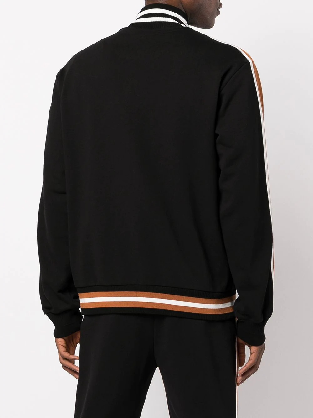 embroidered logo side stripe jacket - 4