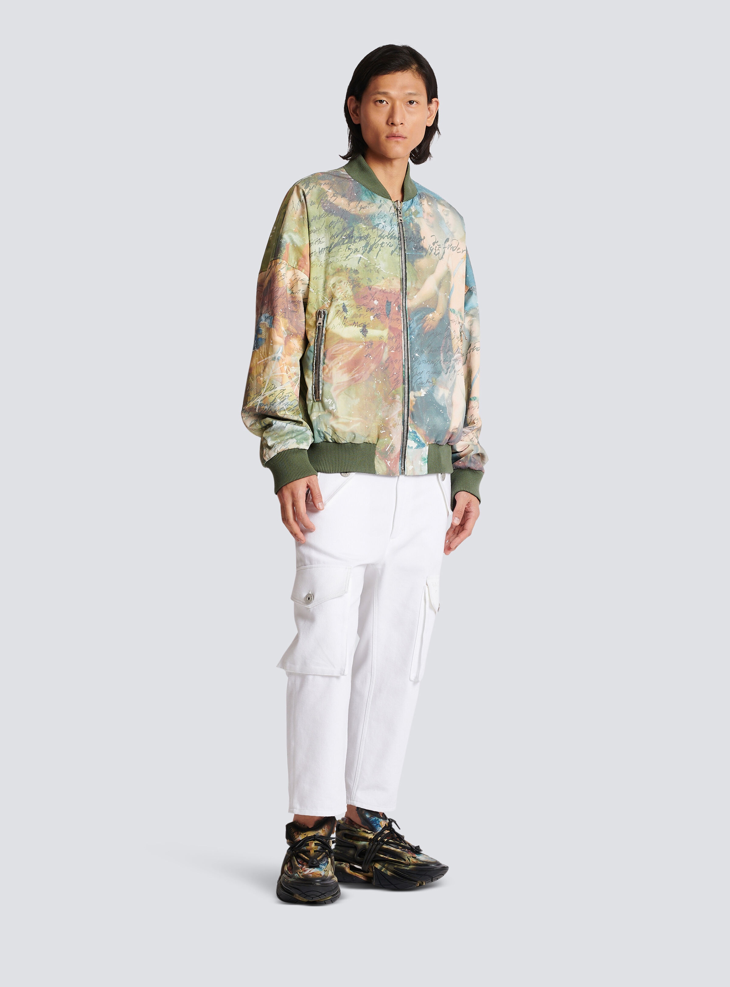 Sky print reversible bomber jacket - 4