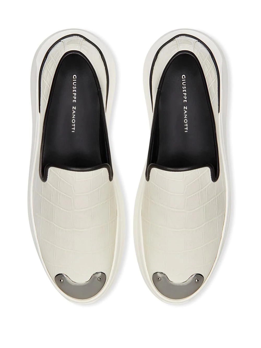 crocodile-embossed loafers - 4