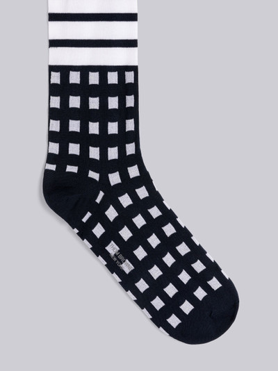 Thom Browne Gingham Jacquard 4-Bar Mid Calf Socks outlook