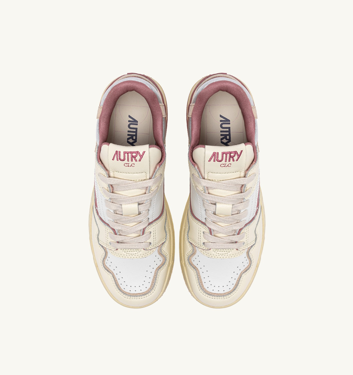 CLC LOW SNEAKERS IN WHISPER WHITE ASH ROSE AND SILVER LEATHER - 5