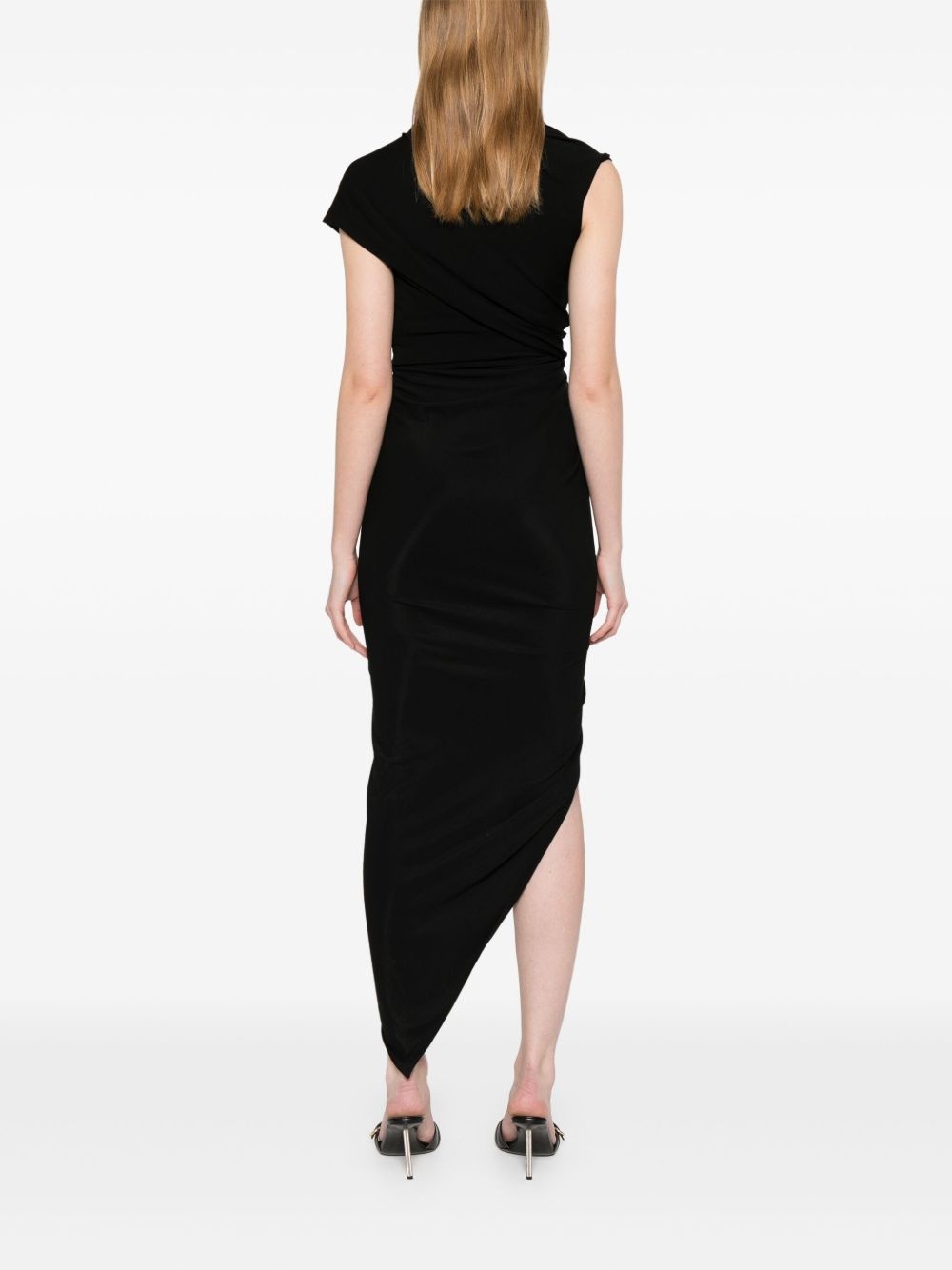 draped midi dress - 4