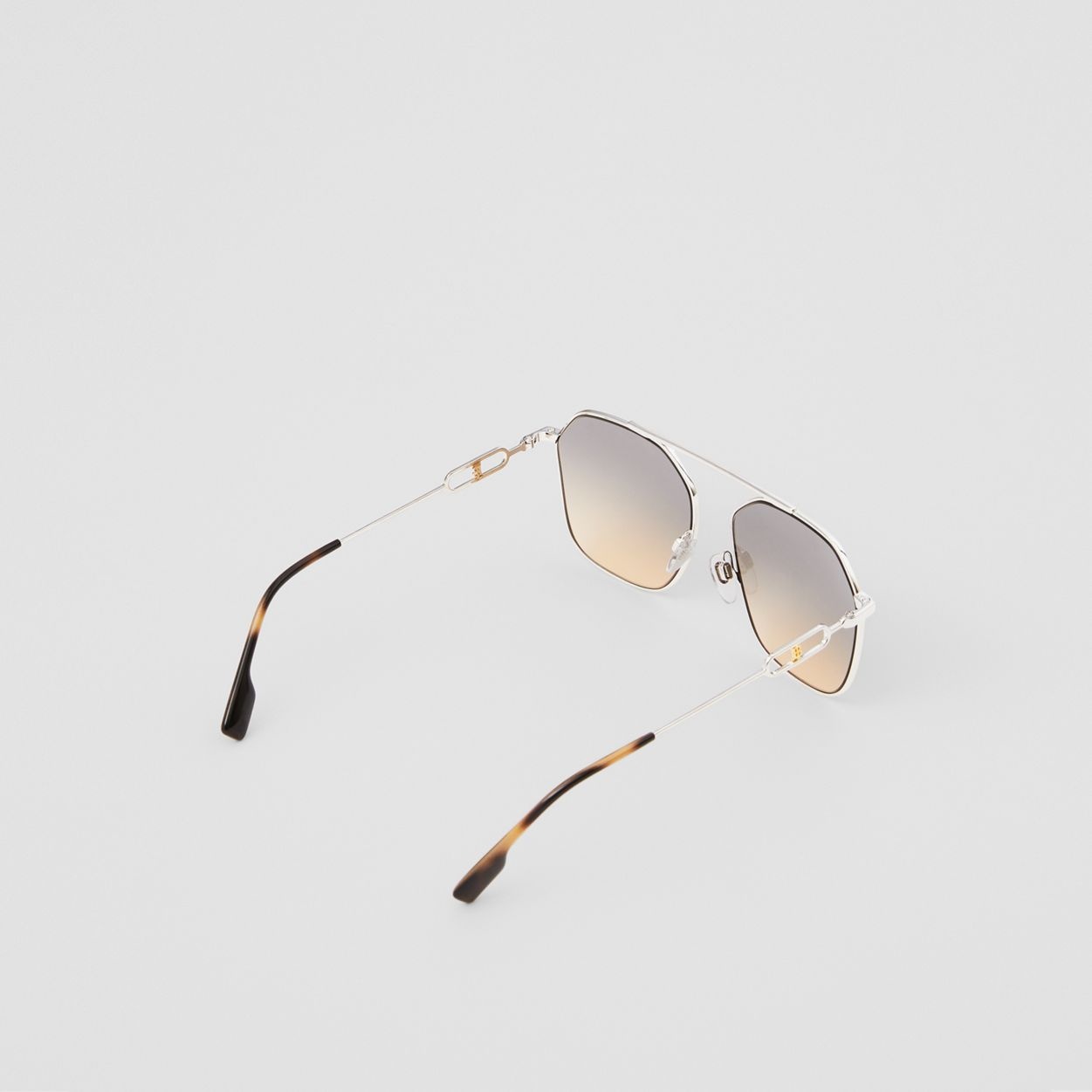 Chain-link Detail Geometric Frame Sunglasses - 5