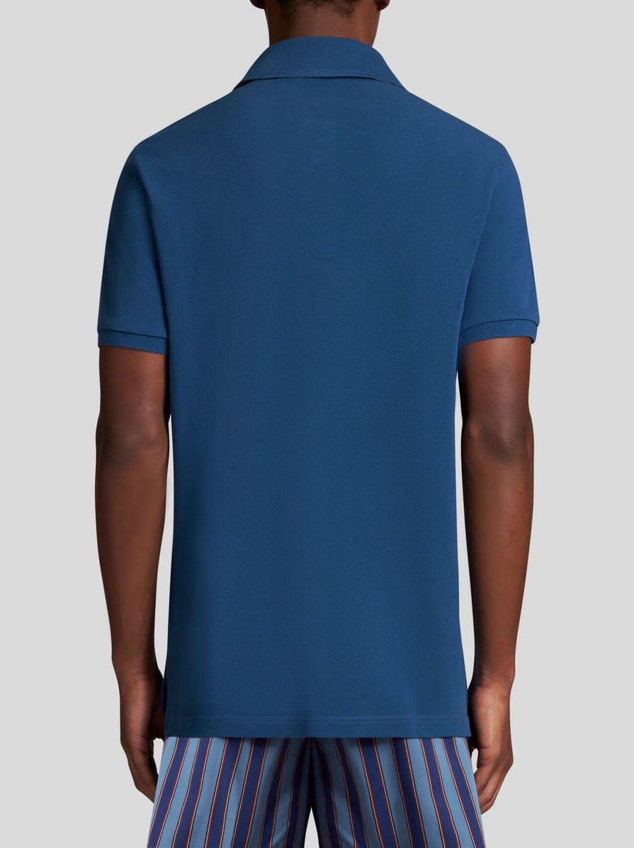 POLO SHIRT WITH LOGO AND PAISLEY UNDERCOLLAR - 4