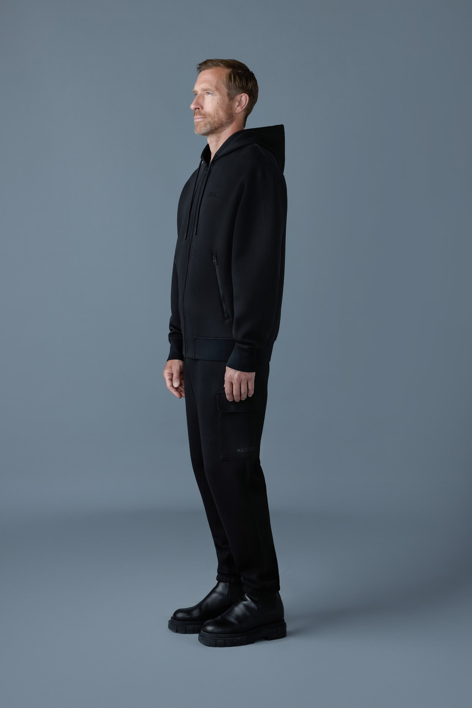 KRYSTOS Double-face Jersey zip-up hoodie - 3