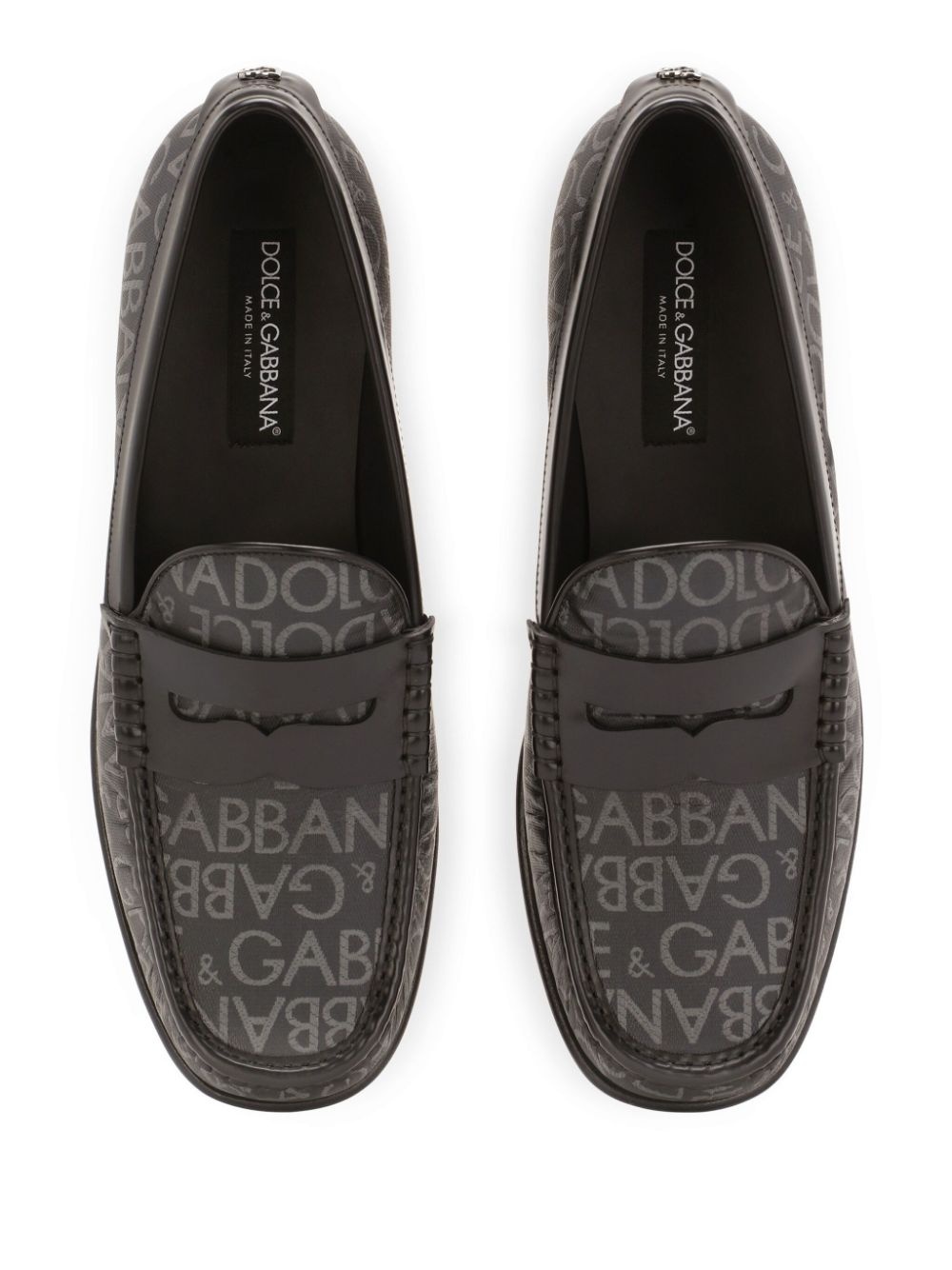 Allover logo leather loafers - 3