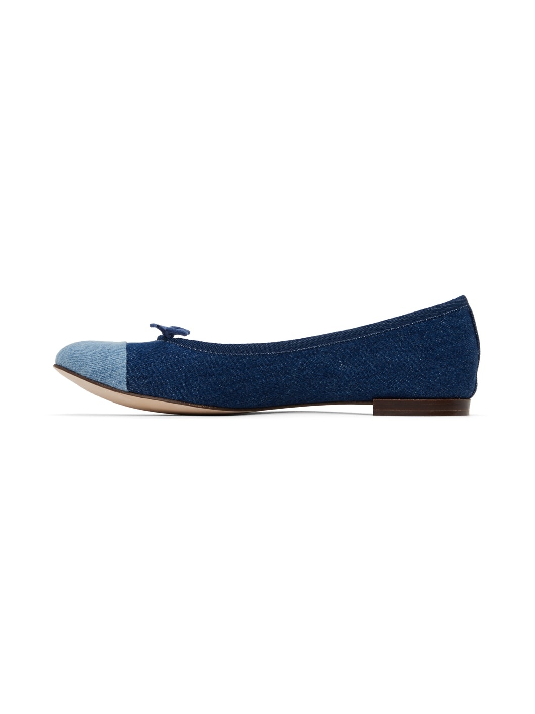 Blue Flora Denim Ballerina Flats - 3