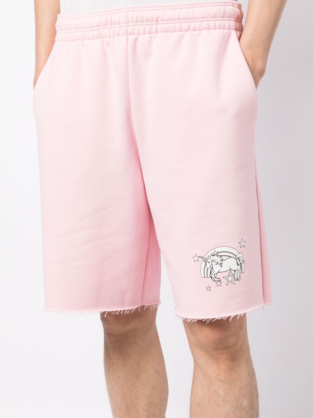 illustration-print elasticated track shorts - 6