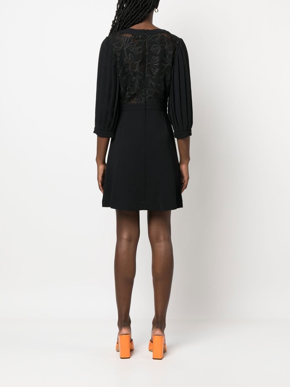 floral-panelled mini dress - 4