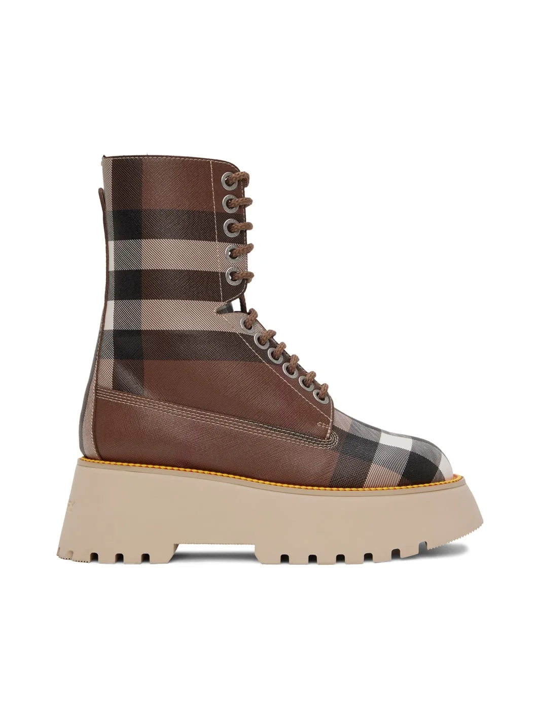 Brown Check Ankle Boots - 1