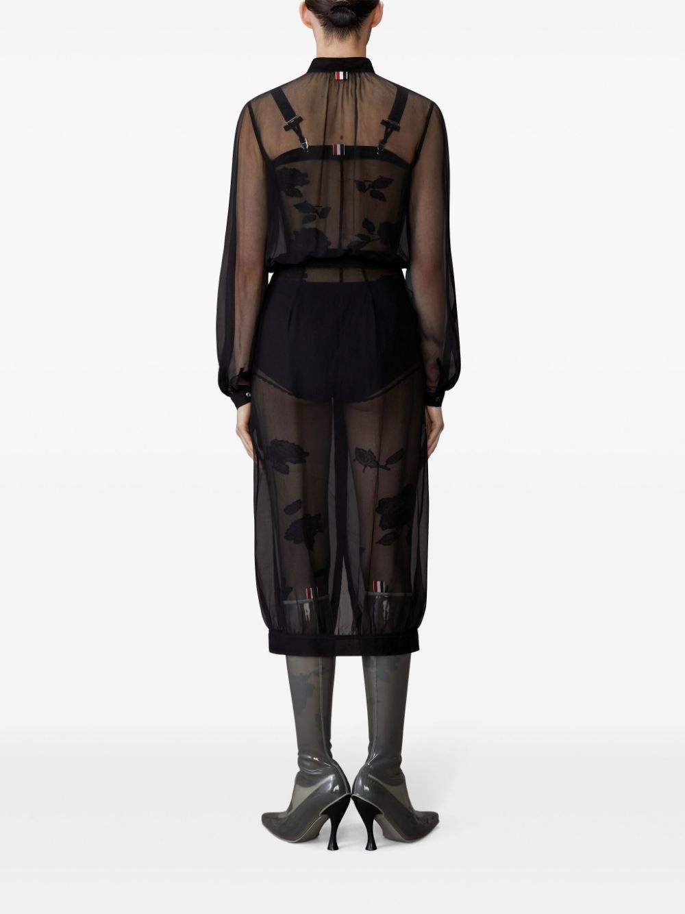 semi-sheer midi dress - 4