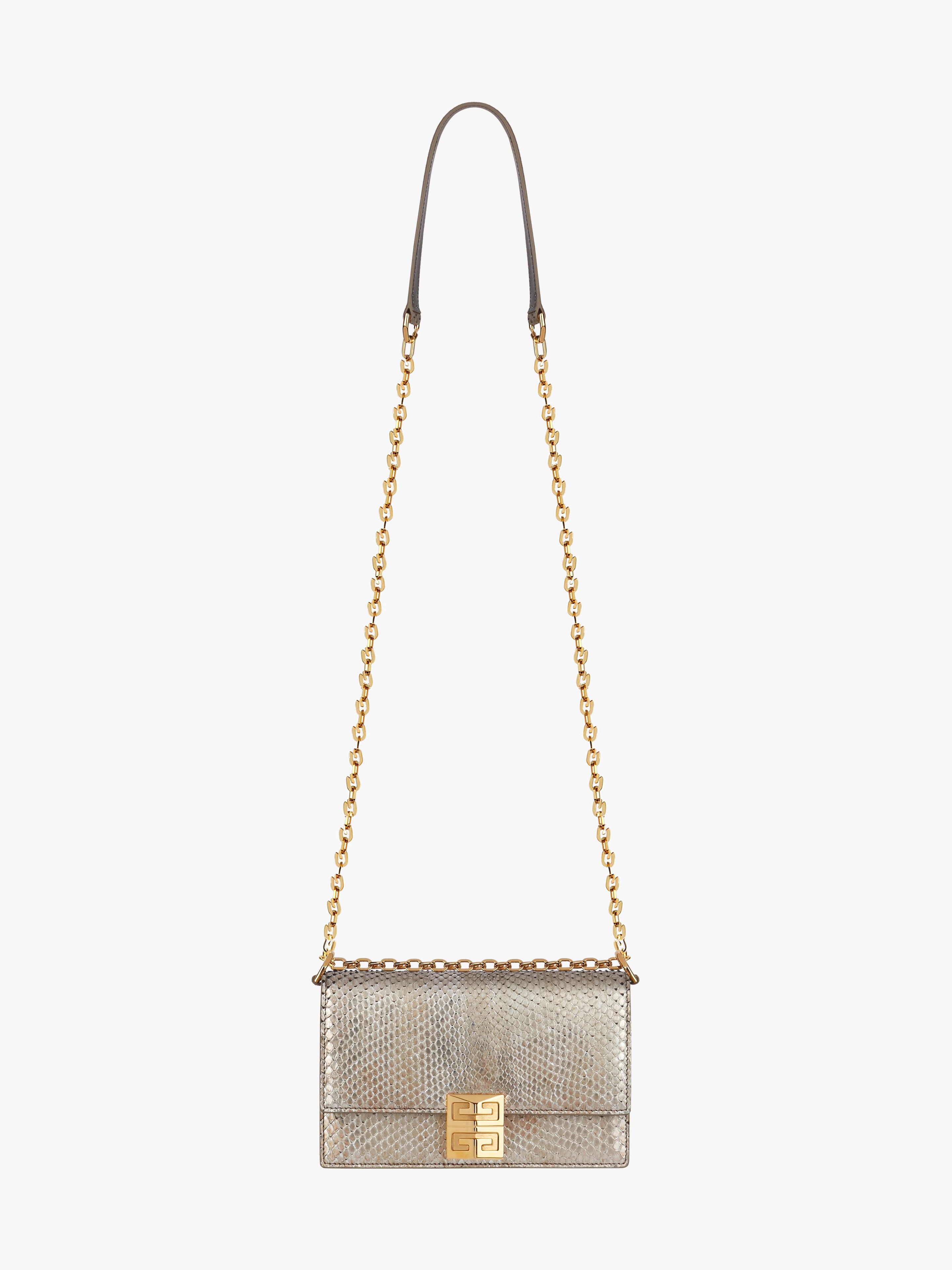 SMALL 4G BAG IN IRIDESCENT PYTHON WITH CHAIN - 3