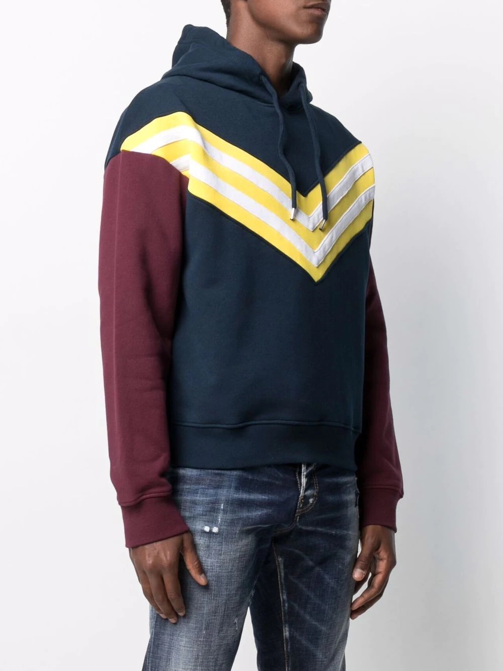 stripe-print pullover hoodie - 3