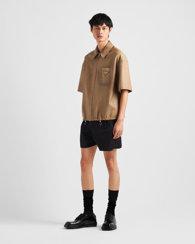 Prada Short-sleeve nappa leather shirt outlook