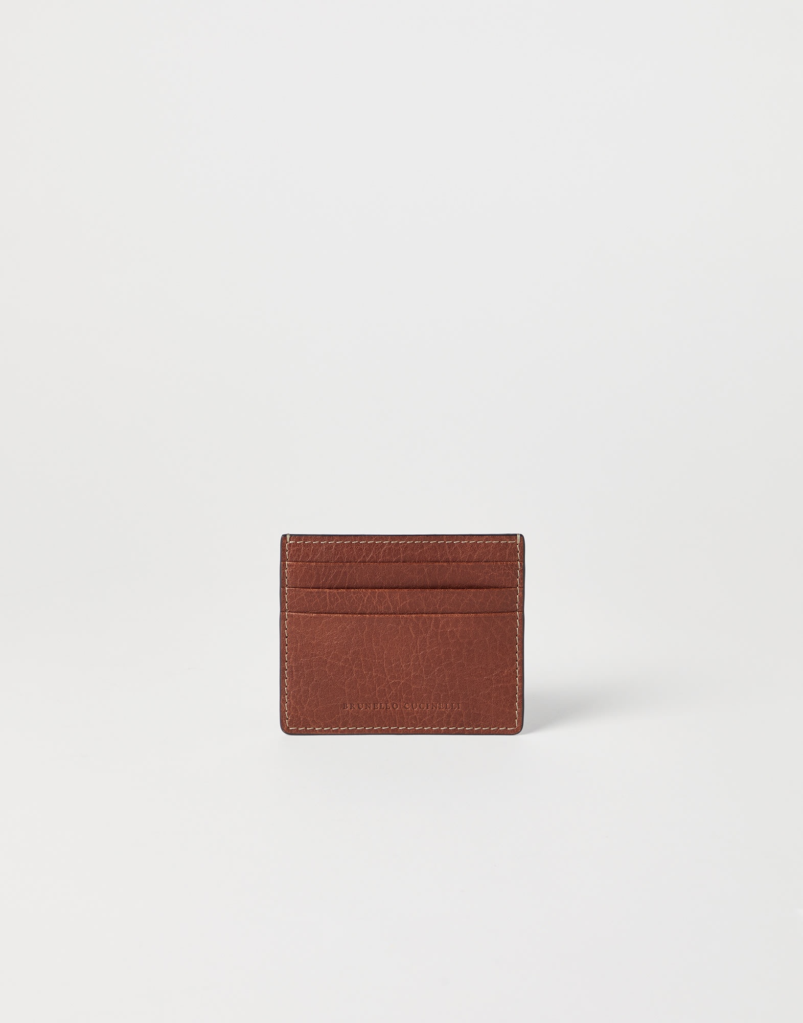 Grained calfskin mini card case - 1