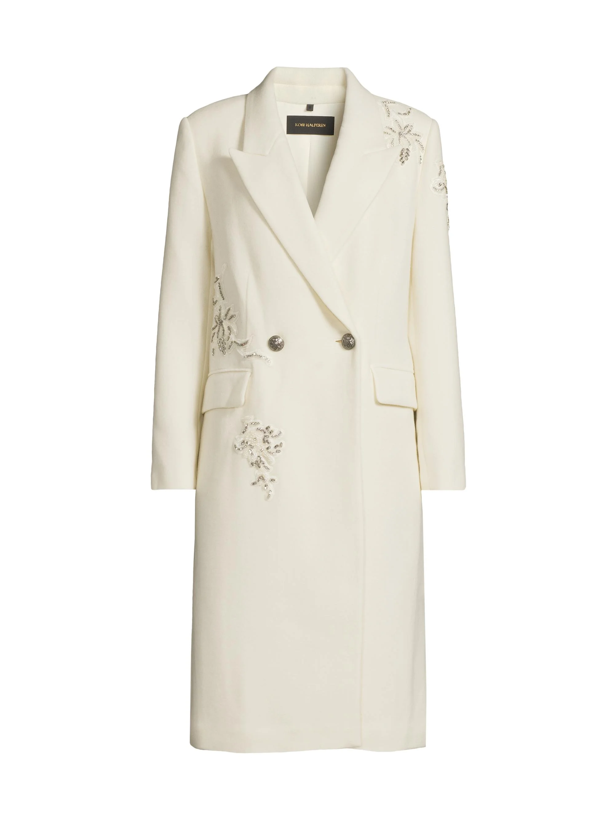 Women's Mayer Double-Faced Wool Double-Breasted Coat - Ivory - 1