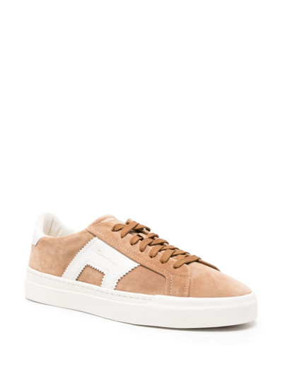Santoni lace-up suede sneakers outlook