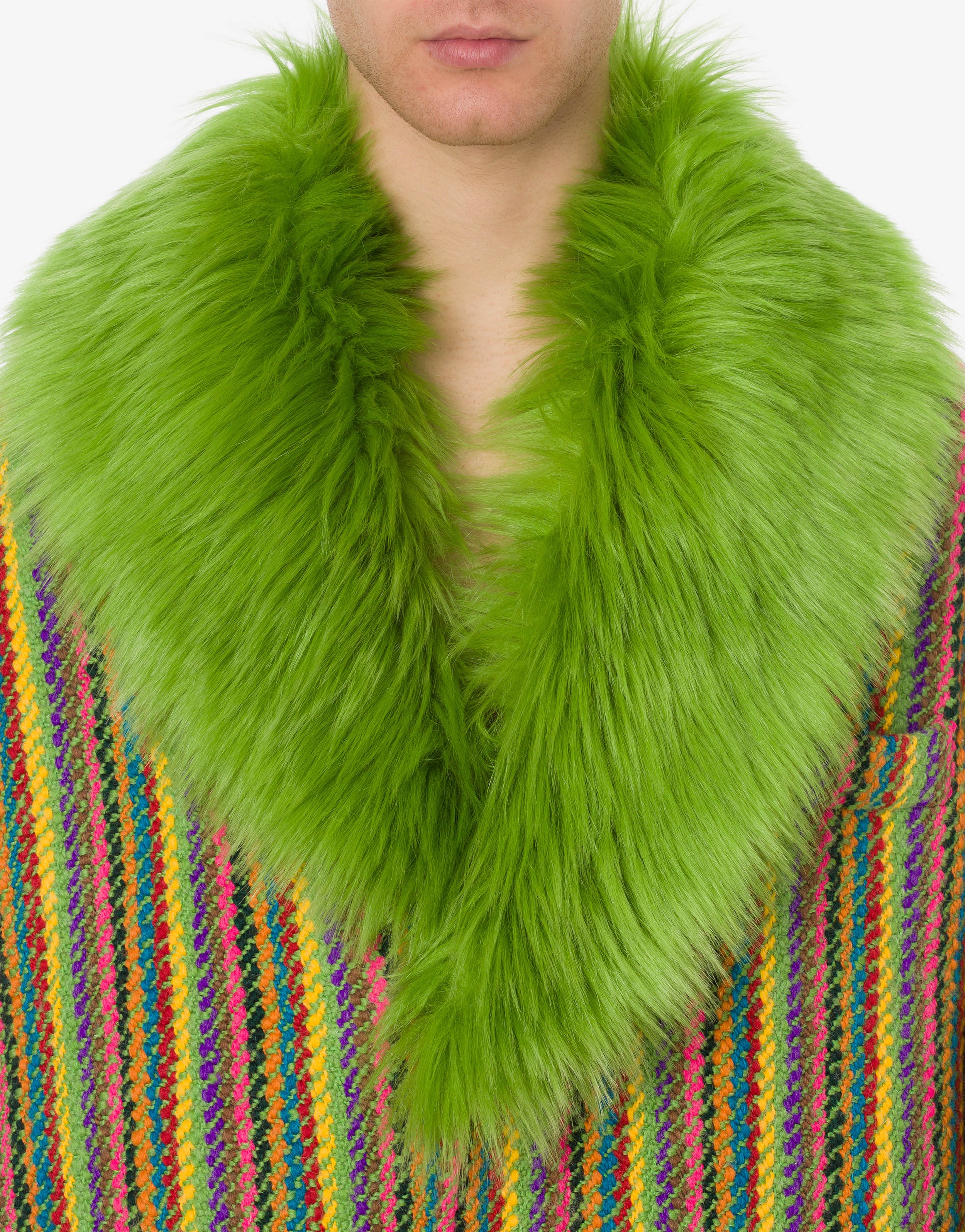 MULTICOLOUR STRIPES CLOTH COAT - 4