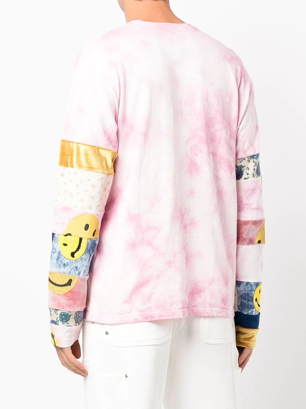 patchwork tie-dye longsleeved T-shirt - 4