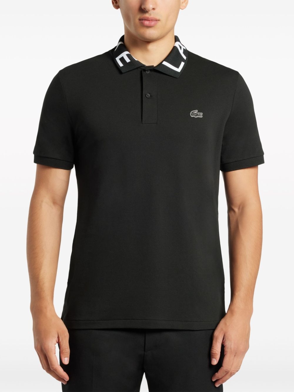 branded collar logo-appliquÃ© polo shirt - 3