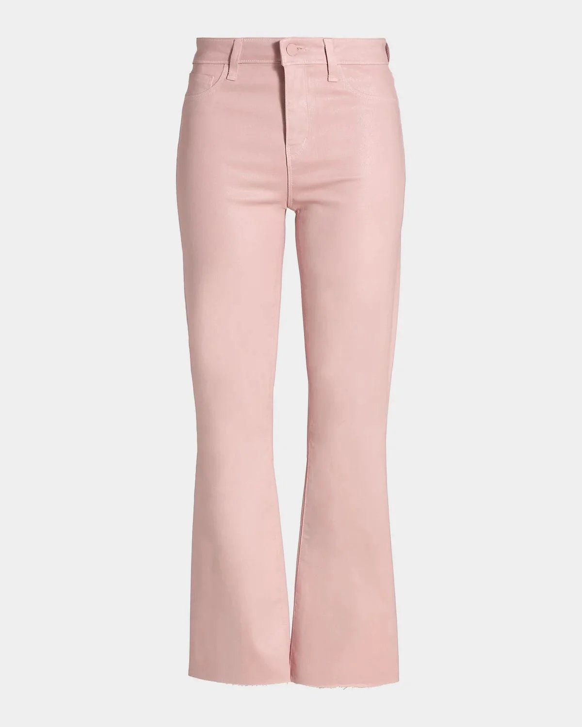Kendra High-Rise Coated Crop Flare Jeans - 1