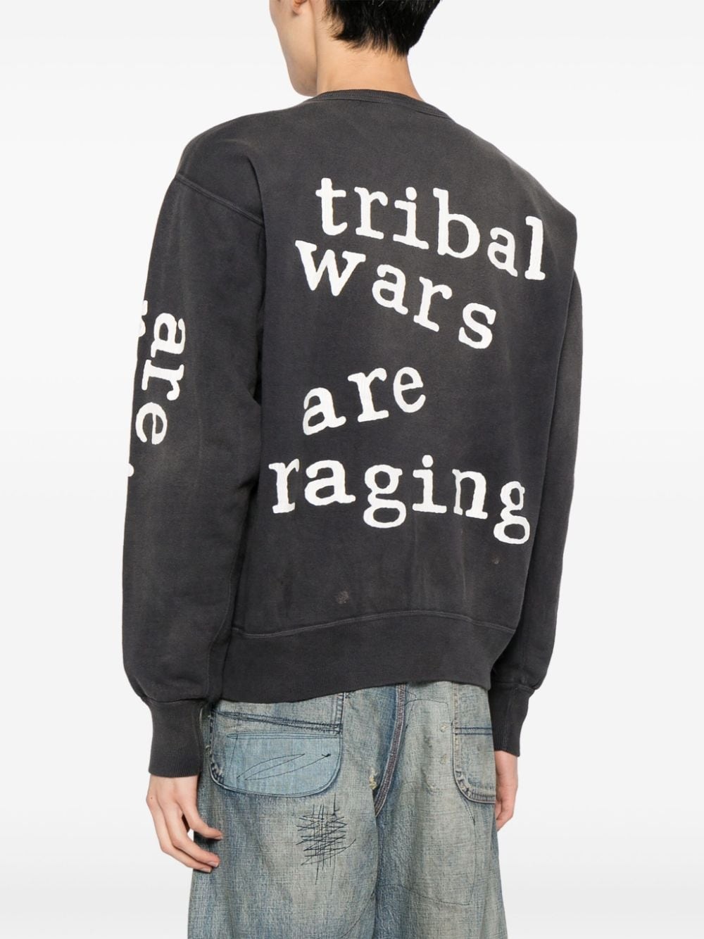 logo-print cotton sweatshirt - 4