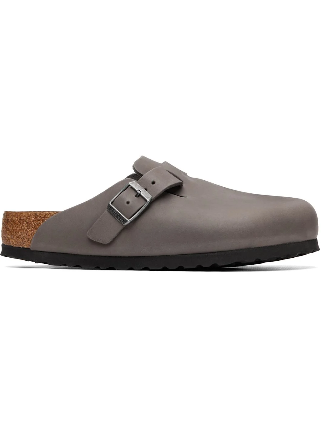 Gray Regular Boston Soft Footbed Oiled Leather Loafers - 1