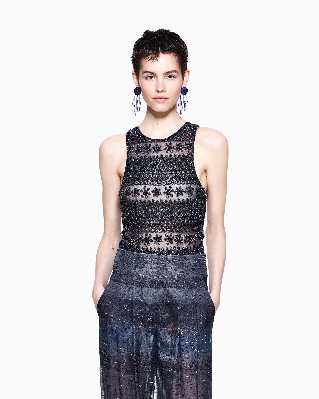 EMBROIDERED TULLE BODYSUIT - 4