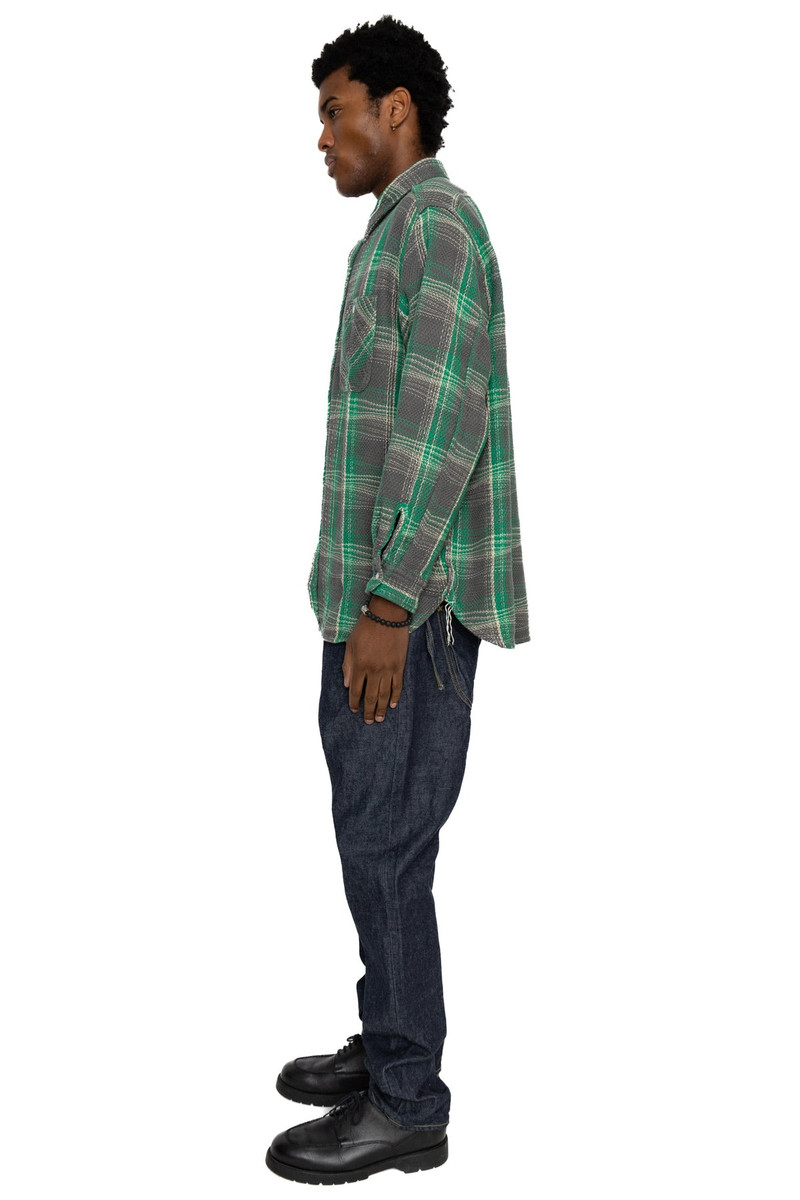 BEAMS PLUS Work Waffle Plaid - Green outlook