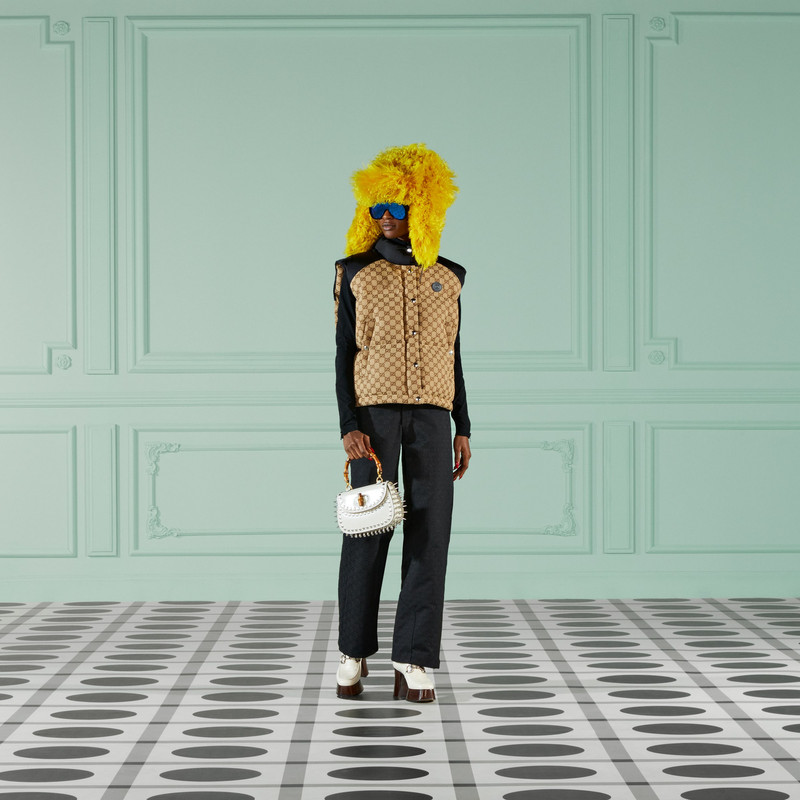 GUCCI GG cotton canvas puffer vest outlook