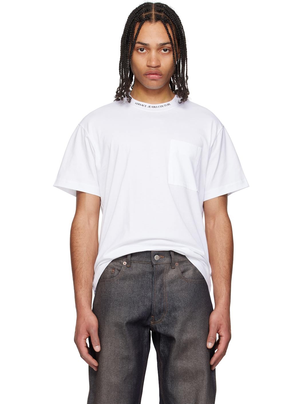 White Logo Collar T-shirt - 1