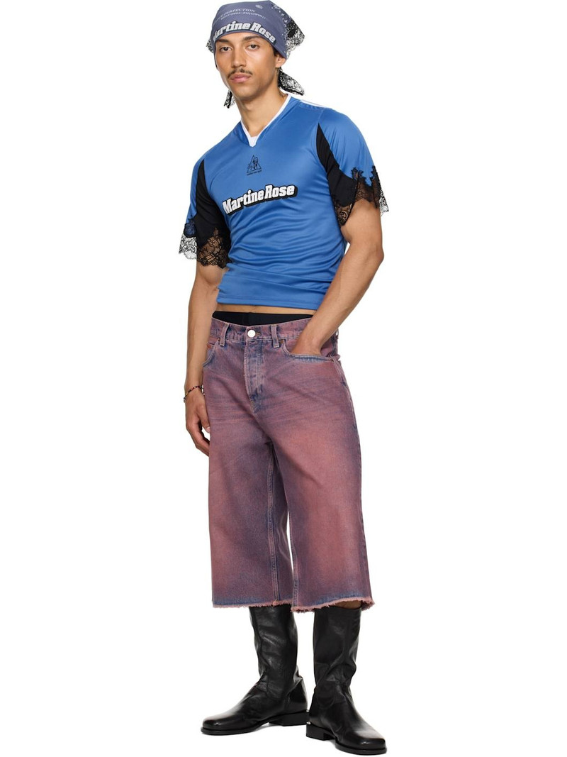 SSENSE Exclusive Blue Lace Trim Football Jersey Top 5