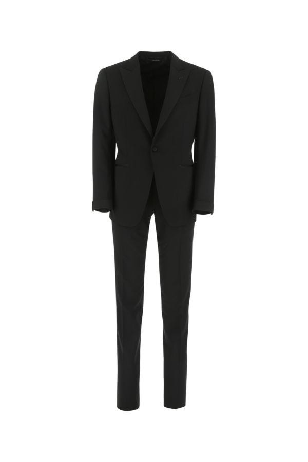 Black stretch wool suit - 1