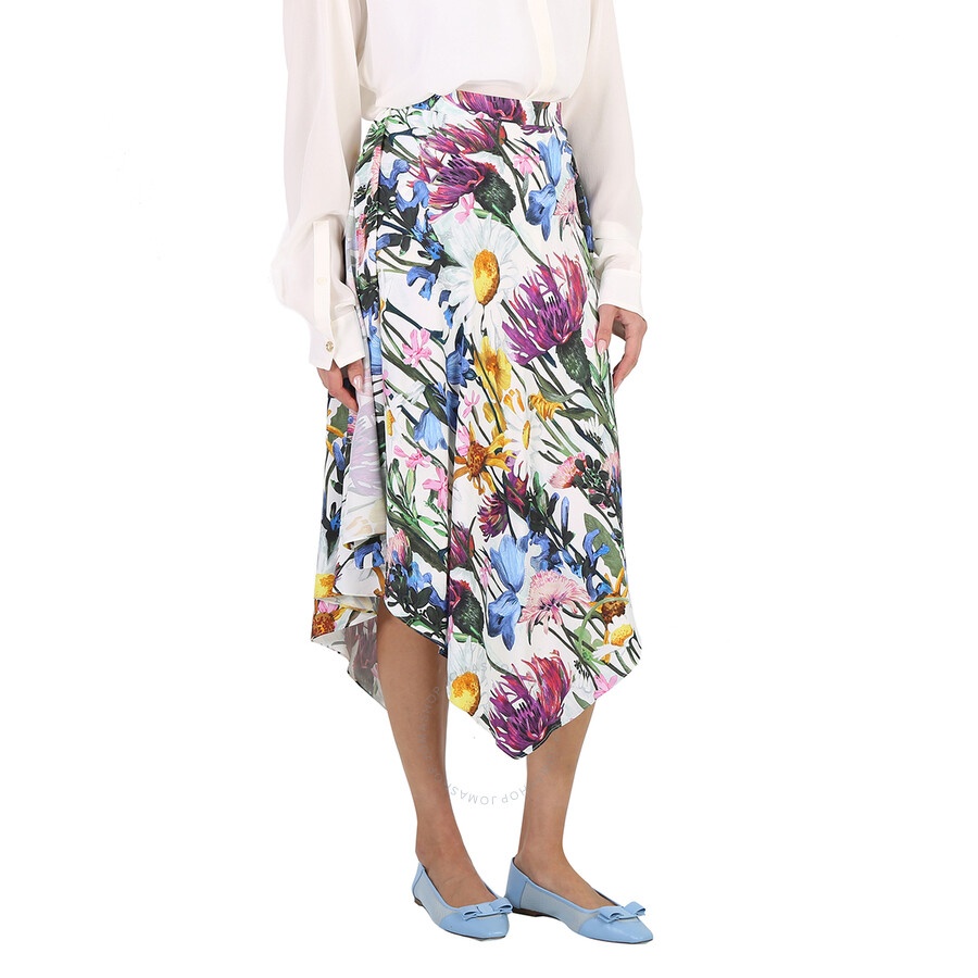 Stella Mccartney Ladies Asymmetric Floral Print Midi Skirt - 4