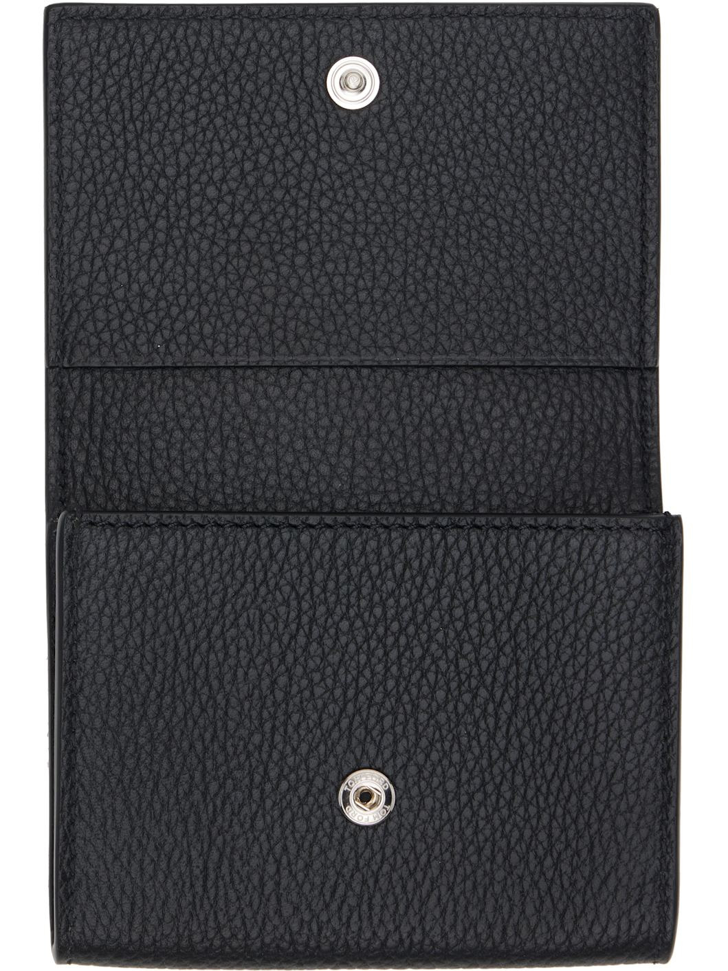 Black Soft Grain Leather Slim Card Holder - 3