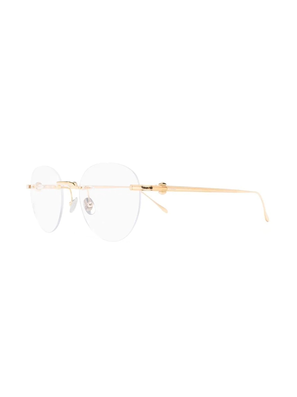 engraved-logo rimless glasses - 2