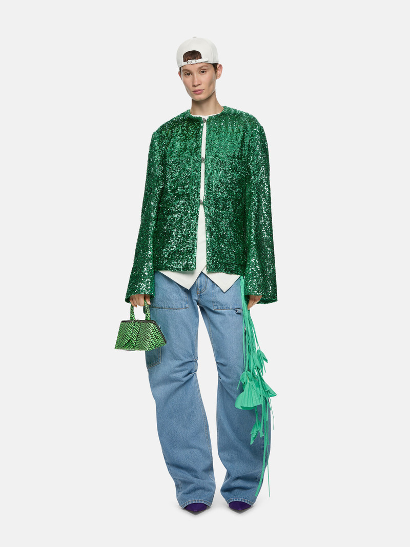THE ATTICO ''FRIDAY'' FLUO GREEN/BLACK MINI HANDBAG outlook