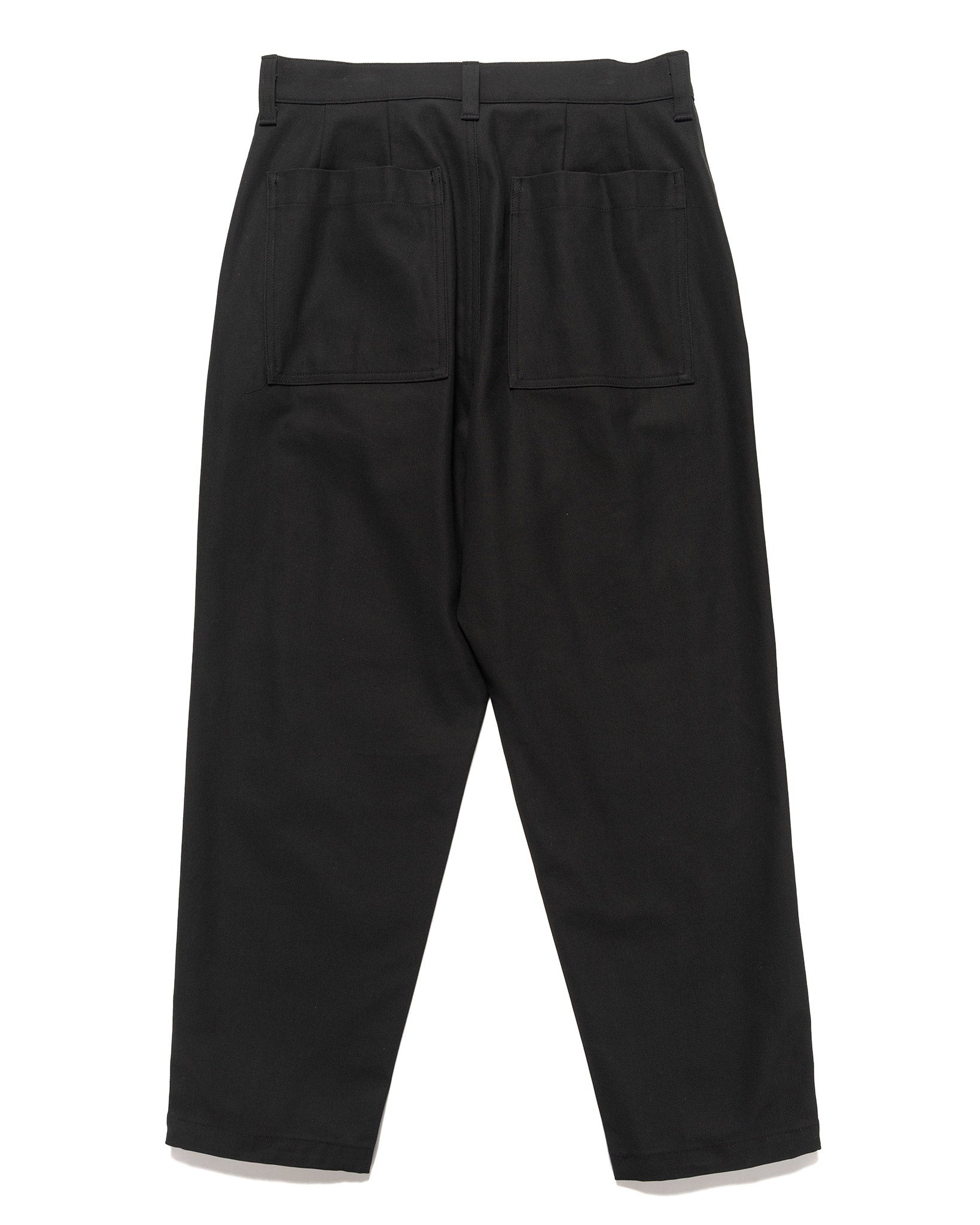 High Twisted Washer Cotton Serge Wide Tapered Pants Black - 5