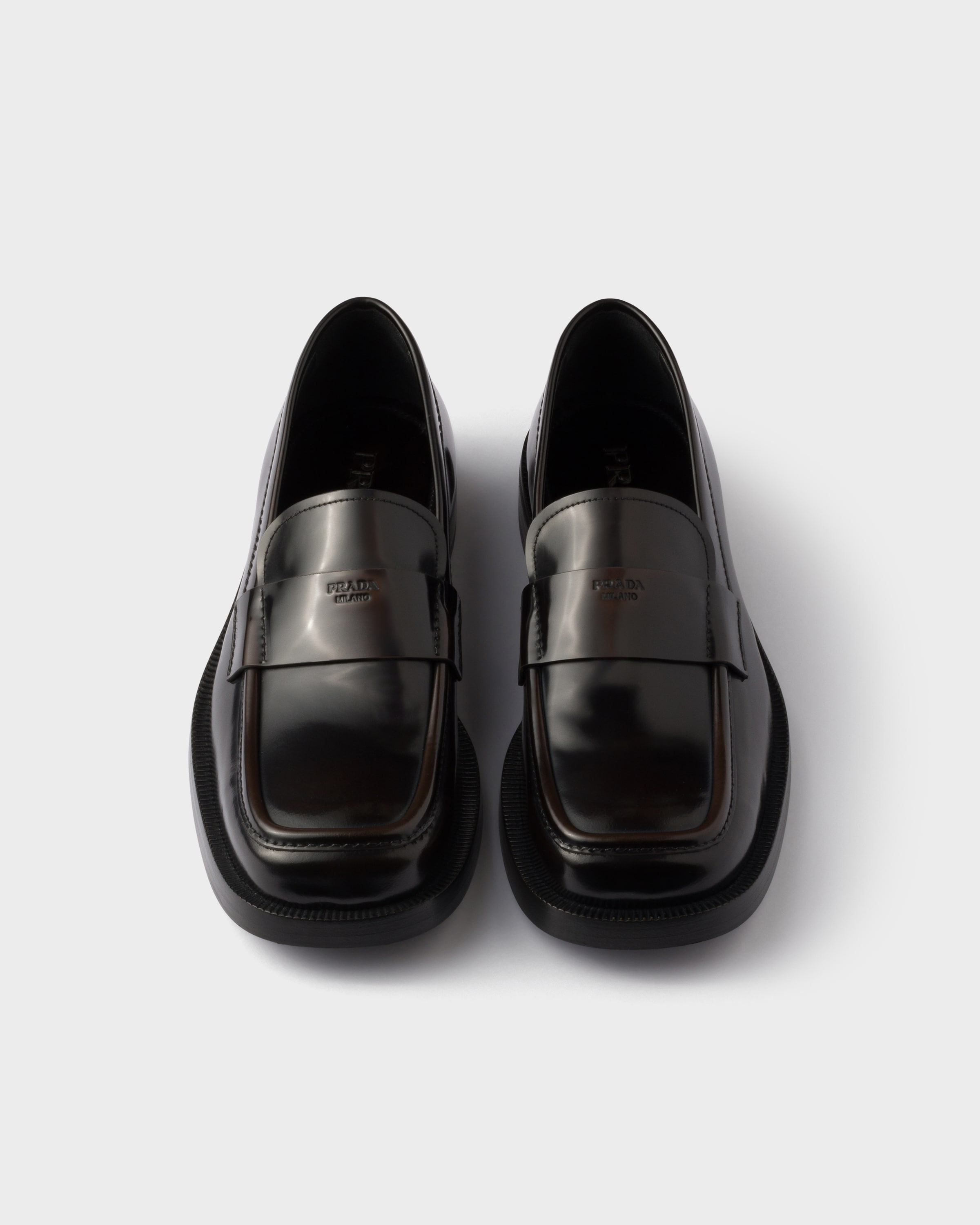 Brushed leather loafers - 3