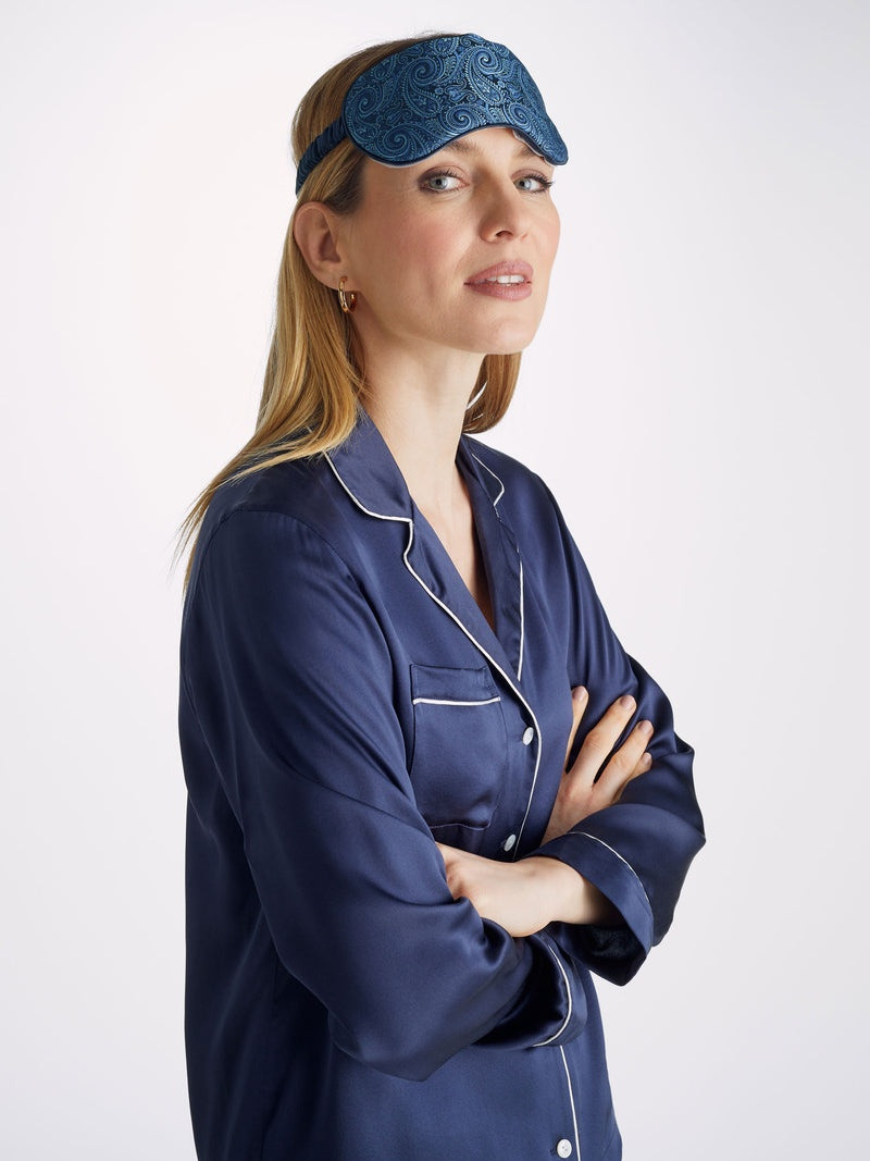 Eye Mask Verona Silk Satin Navy 6