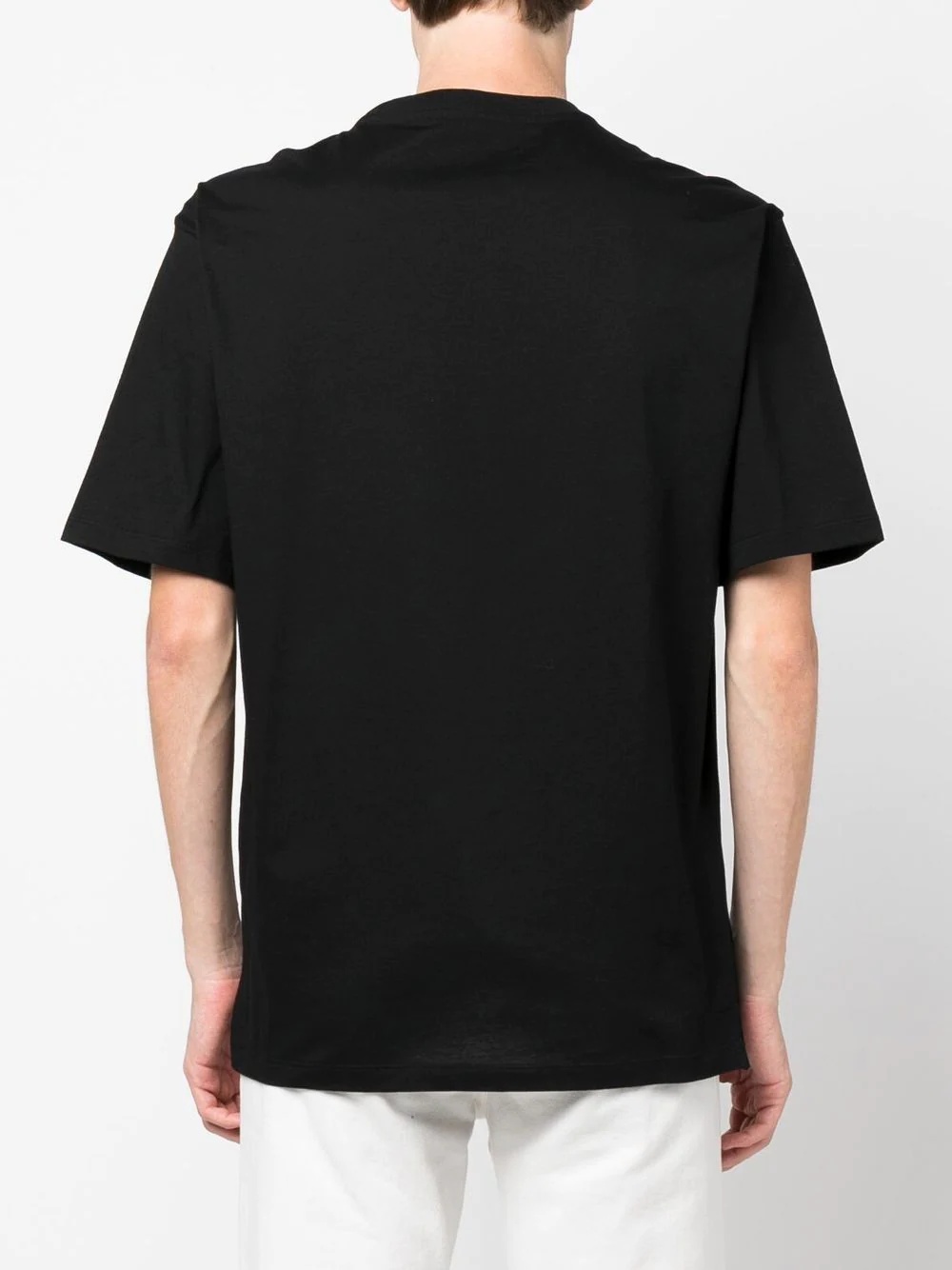 raised logo round-neck T-shirt - 4