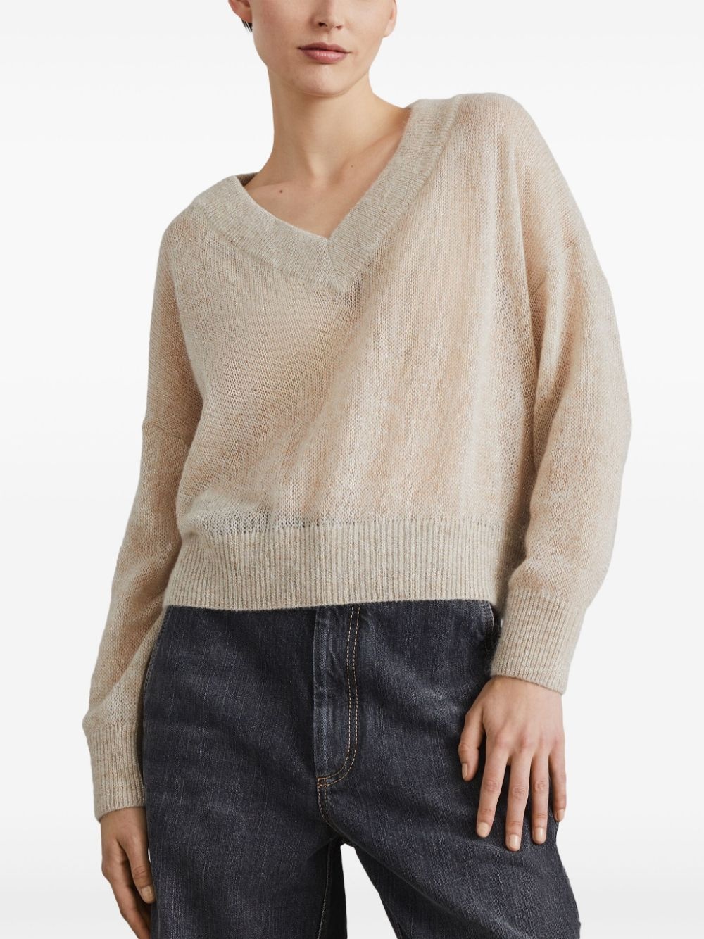 V-neck knitted jumper - 3