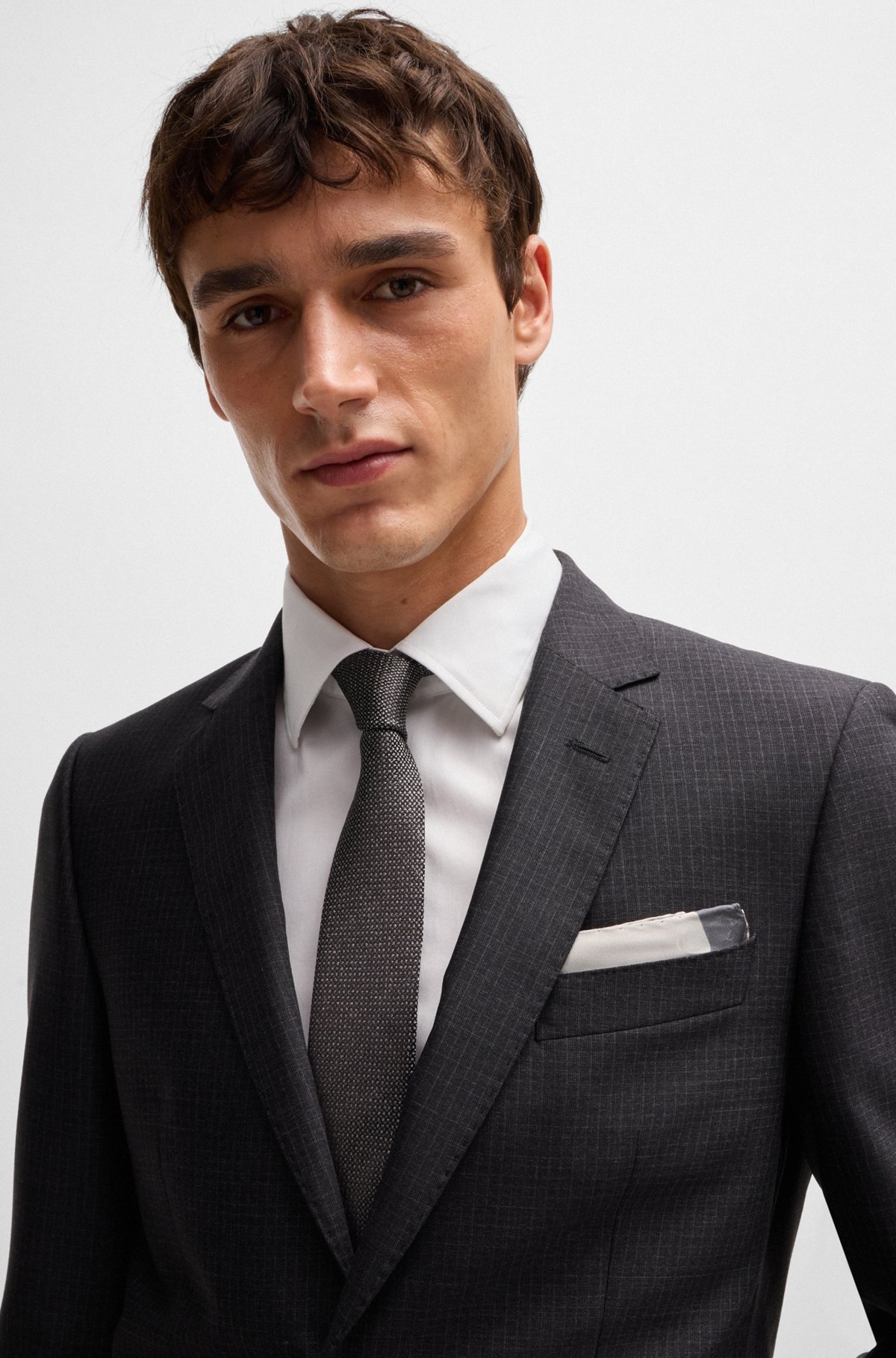 SILK POCKET SQUARE WITH BRANDING AND PRINTED BORDER - 2