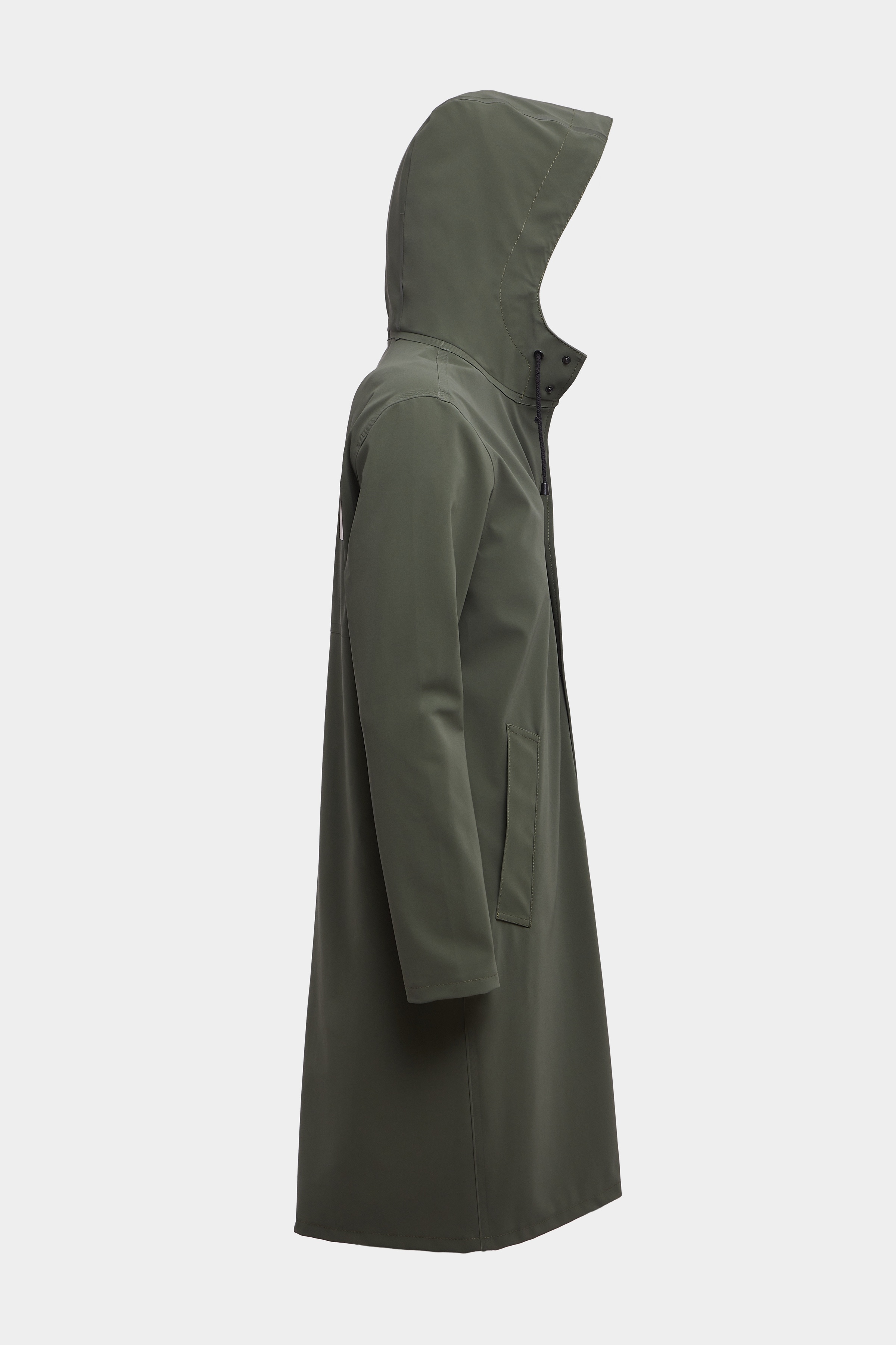 Stockholm Long Matte Print Raincoat Dark Green - 5