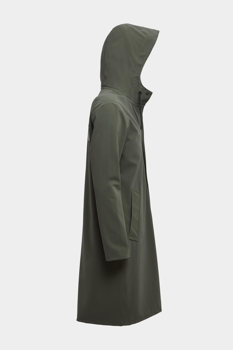 Stockholm Long Matte Print Raincoat Dark Green 5