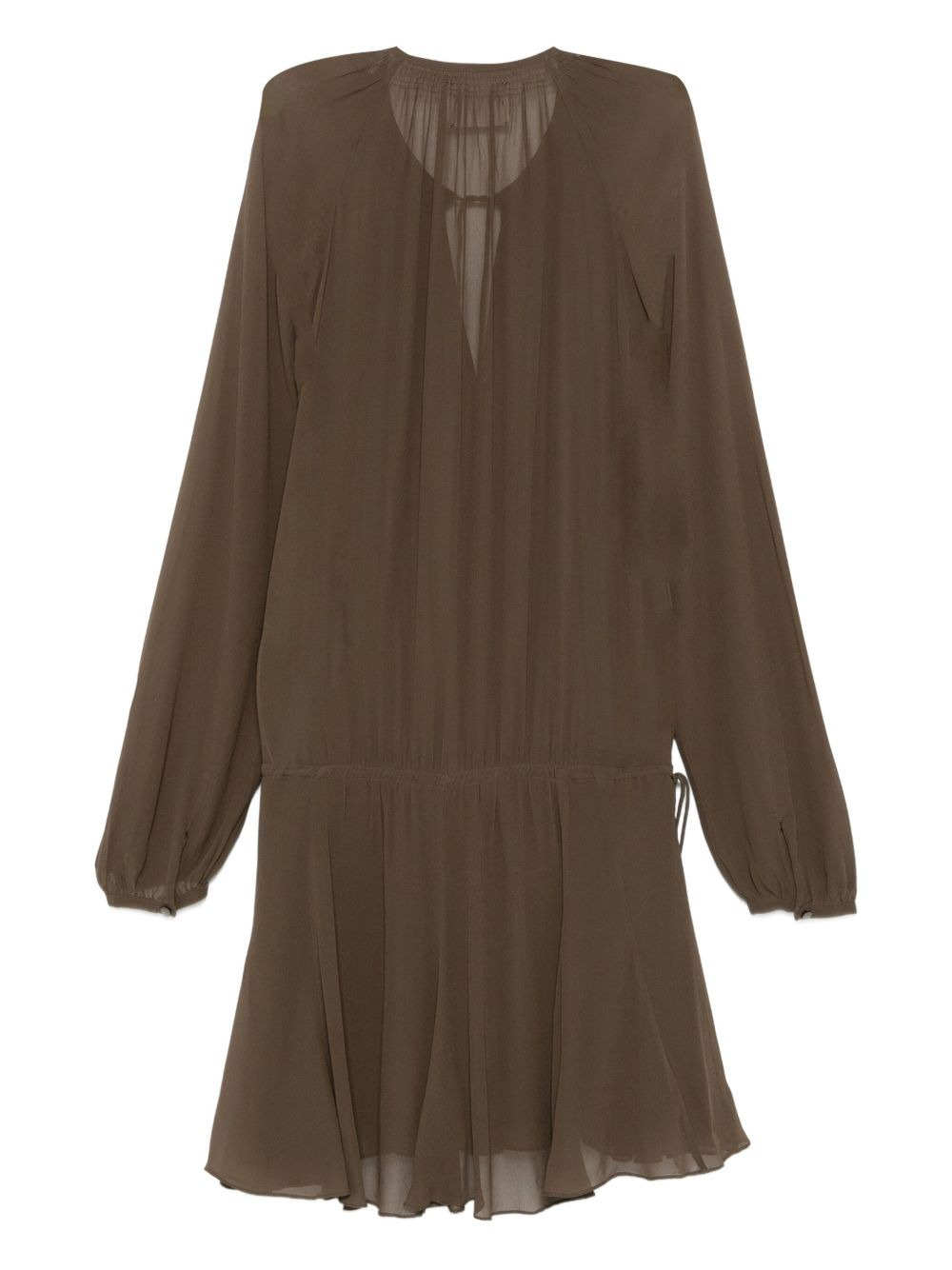 pleated drawstring dress - 2